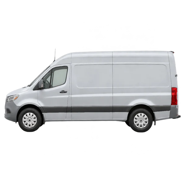 Mercedes-Benz eSprinter 2026 argent, vue côté (vers la gauche)