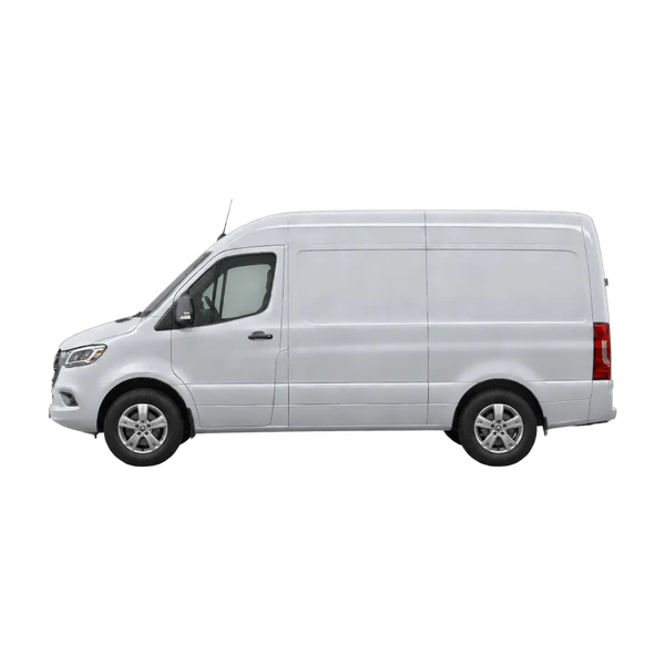 Mercedes-Benz eSprinter 2027 argent, vue côté (vers la gauche)
