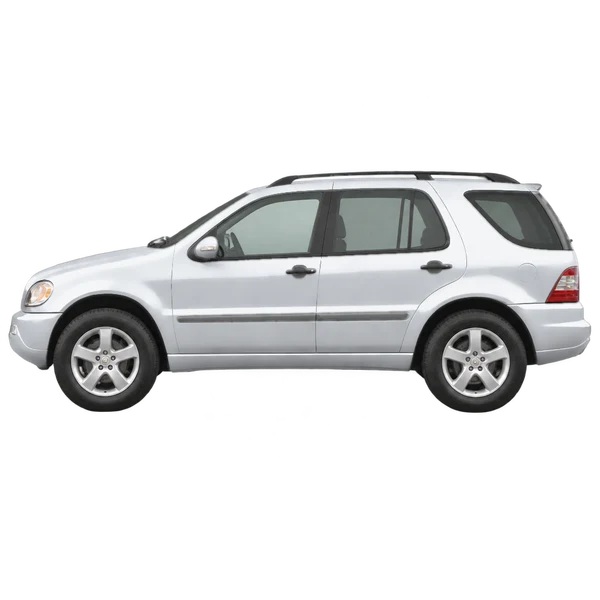 Mercedes-Benz M-Class 2003 en plateado, vista lateral (mirando a la izquierda)