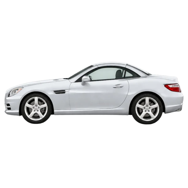 Mercedes-Benz SLK 2012 باللون فضي، منظر جانبي (متجه إلى اليسار)