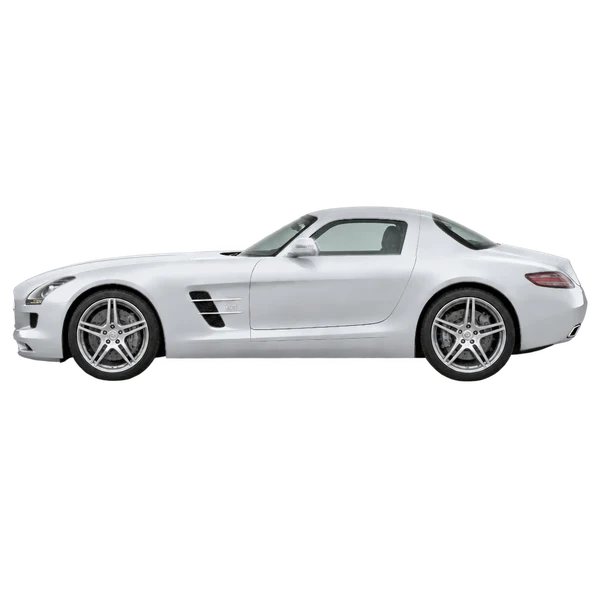 2012 Mercedes-Benz SLS in Silber, Ansicht: Seite (nach links gerichtet)