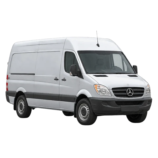 Mercedes-Benz Sprinter 2012 باللون فضي، منظر منظر أمامي بزاوية ثلاثة أرباع (متجه لليسار)