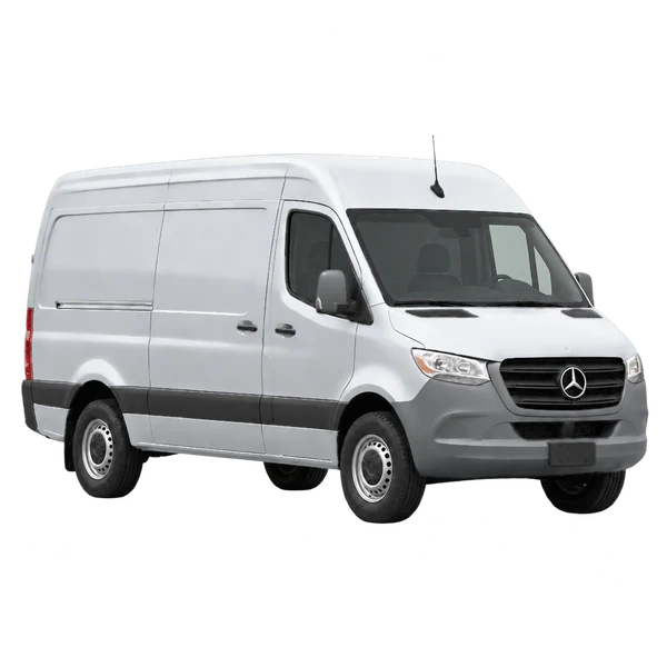 2021 Mercedes-Benz Sprinter in Silber, Ansicht: Dreiviertelansicht vorne (nach rechts)