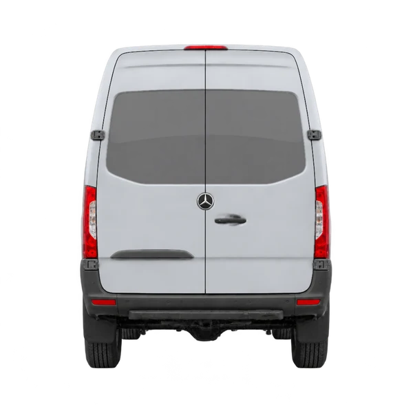2021 Mercedes-Benz Sprinter in Silber, Ansicht: Heck