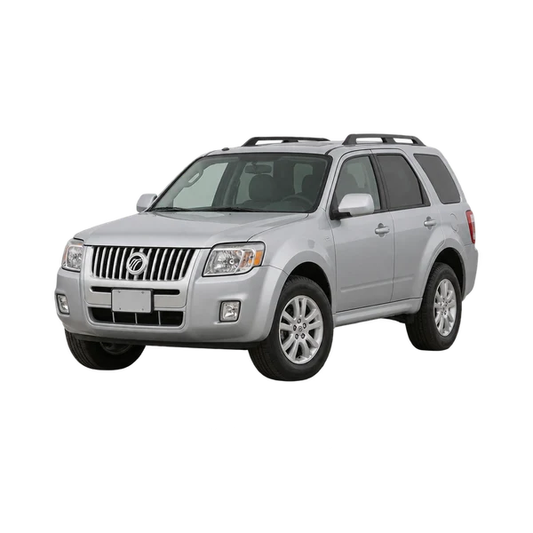 Mercury Mariner 2010 باللون فضي، منظر منظر أمامي بزاوية ثلاثة أرباع (متجه لليسار)