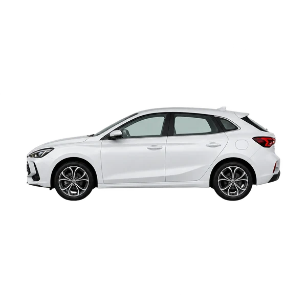 MG 5 2025 blanc, vue côté (vers la gauche)