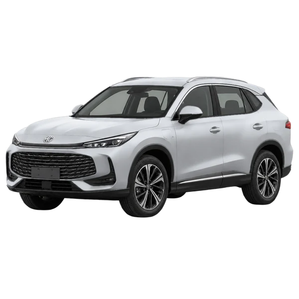 MG EHS Plug-IN Hybrid 2025 en plateado, vista frontal tres cuartos (hacia la izquierda)