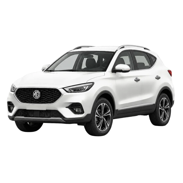 ホワイトの2025 MG ZS（フロントスリークォーター(左向き)ビュー）