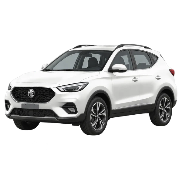 MG ZS 2026 باللون أبيض، منظر منظر أمامي بزاوية ثلاثة أرباع (متجه لليسار)
