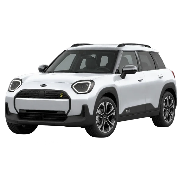 MINI Aceman 2026 en plateado, vista frontal tres cuartos (hacia la izquierda)