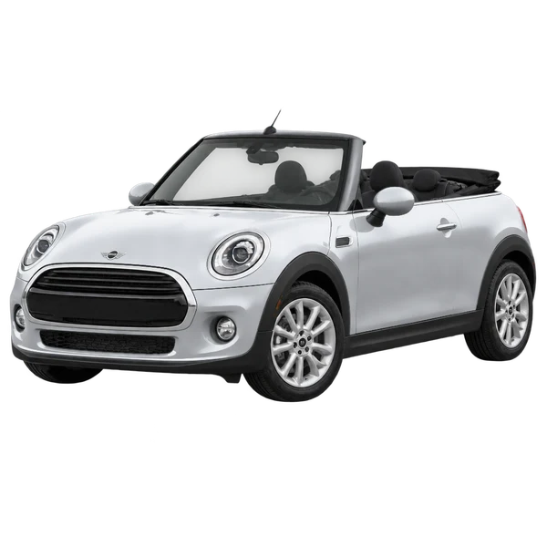 silver 2017 MINI Convertible front three-quarter (facing left) view