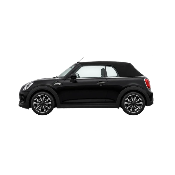 MINI Convertible 2026 noir, vue côté (vers la gauche)