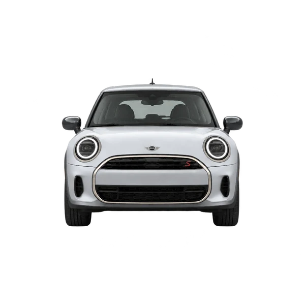 MINI Cooper C 2026 باللون فضي، منظر أمامي
