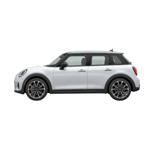 MINI Cooper C 2026 باللون فضي، منظر جانبي (متجه إلى اليسار)