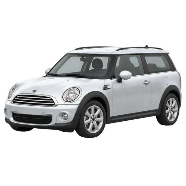 MINI Cooper Clubman 2012 en plateado, vista frontal tres cuartos (hacia la izquierda)