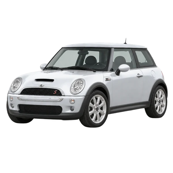 MINI COOPER S 2002 — Front three-quarter (facing left), silver