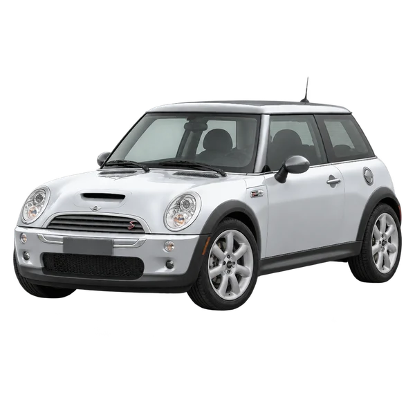 シルバーの2005 MINI Cooper S（フロントスリークォーター(左向き)ビュー）