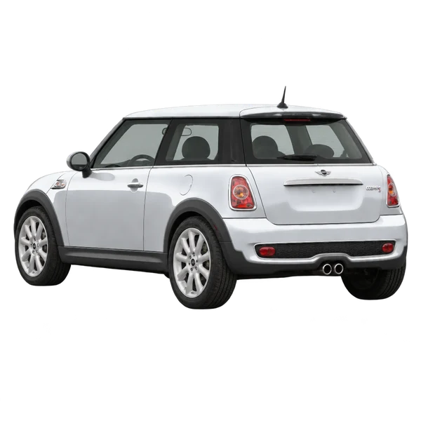 シルバーの2006 MINI Cooper S（リア斜め（左向き）ビュー）