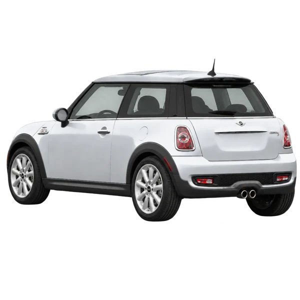 シルバーの2012 MINI Cooper S（リア斜め（左向き）ビュー）