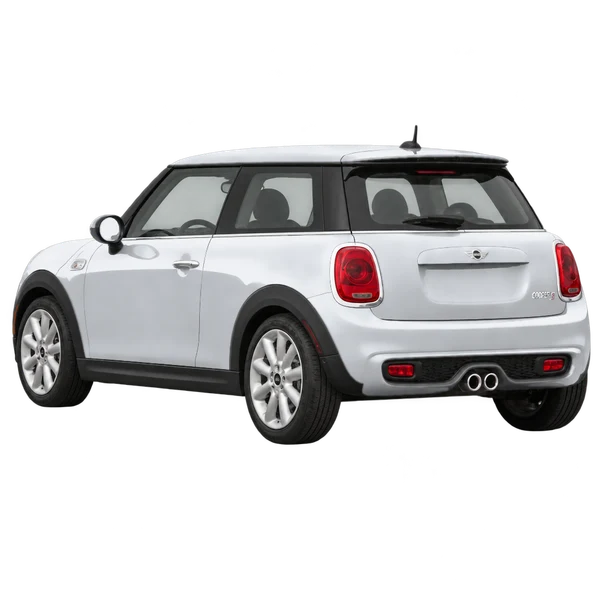 シルバーの2014 MINI Cooper S（リア斜め（左向き）ビュー）
