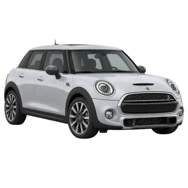 シルバーの2018 MINI Cooper S（フロントスリークォーター(左向き)ビュー）