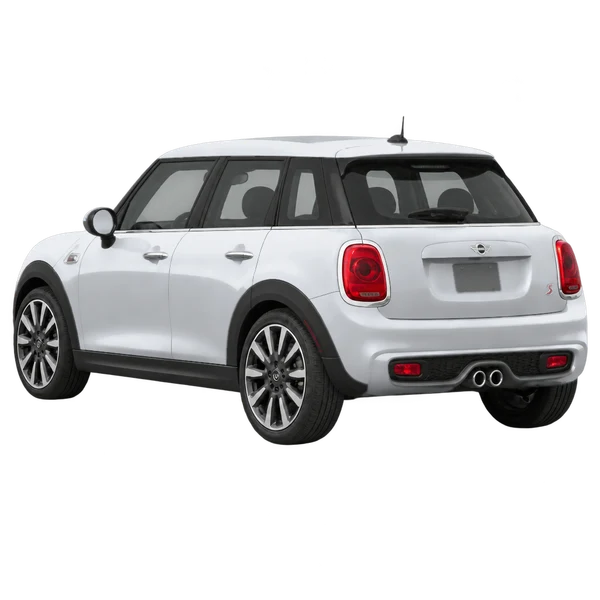 シルバーの2018 MINI Cooper S（リア斜め（左向き）ビュー）