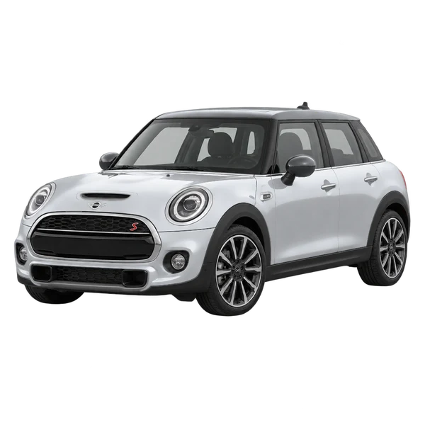 シルバーの2019 MINI Cooper S（フロントスリークォーター(左向き)ビュー）