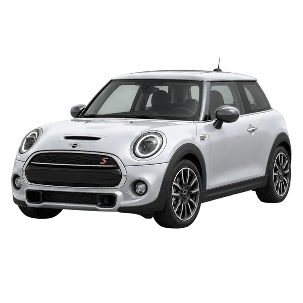 シルバーの2021 MINI Cooper S（フロントスリークォーター(左向き)ビュー）