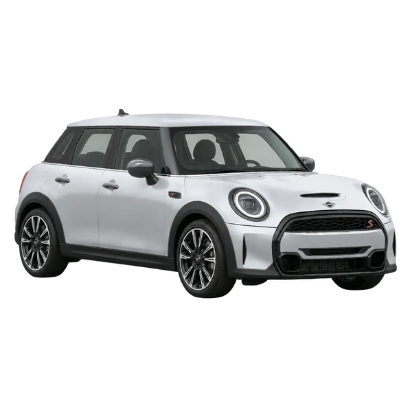 シルバーの2023 MINI Cooper S（フロントスリークォーター(左向き)ビュー）