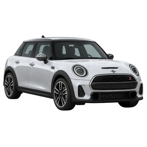 MINI Cooper S 2026 en plateado, vista frontal tres cuartos (hacia la izquierda)