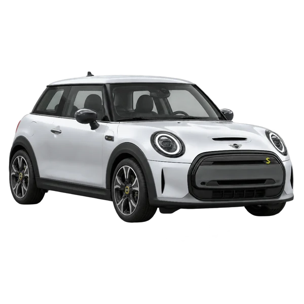 シルバーの2020 MINI Cooper SE(フロントスリークォーター(左向き)ビュー)