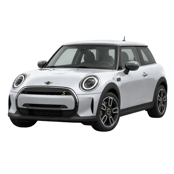 シルバーの2021 MINI Cooper SE(フロントスリークォーター(左向き)ビュー)