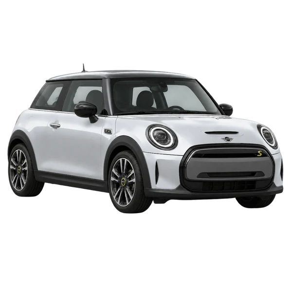 シルバーの2022 MINI Cooper SE(フロントスリークォーター(左向き)ビュー)