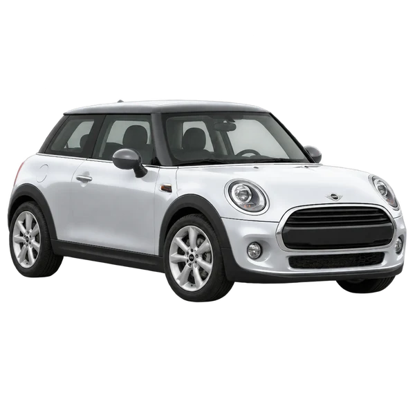 2021 MINI Cooper in Silber, Ansicht: Dreiviertelansicht vorne (nach links gerichtet)