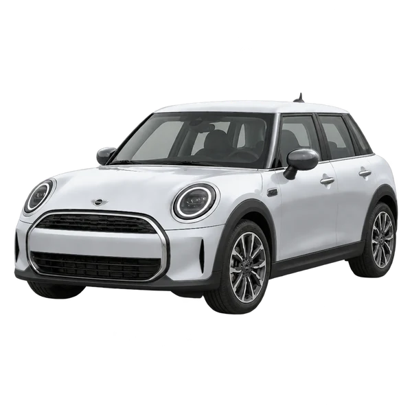 2024 MINI Cooper in Silber, Ansicht: Dreiviertelansicht vorne (nach links gerichtet)