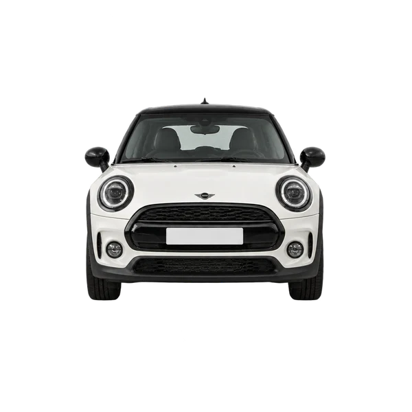 2024 MINI Cooper in weiß, Ansicht: Front