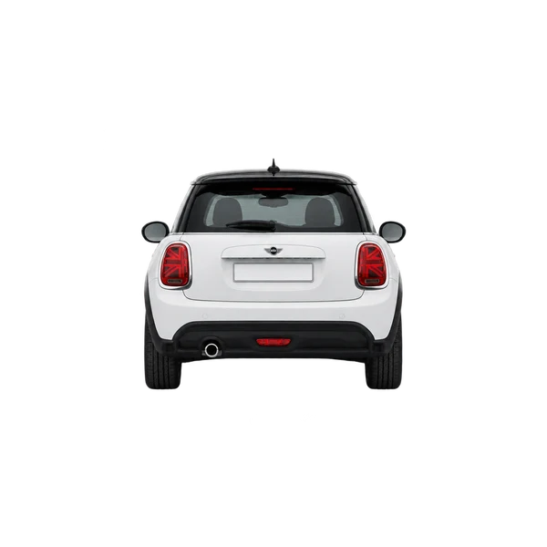 2024 MINI Cooper in weiß, Ansicht: Heck