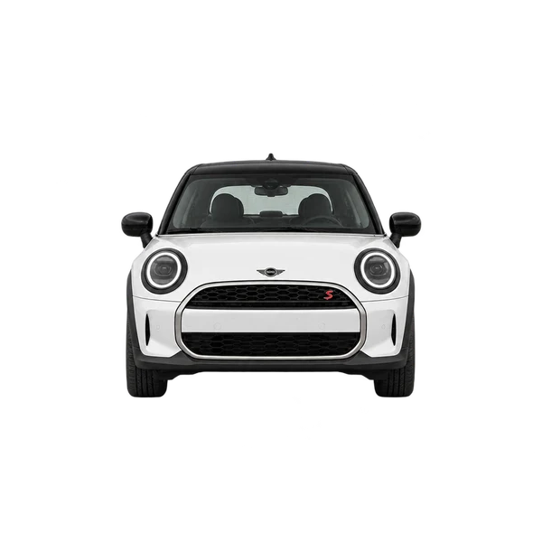 2025 MINI Cooper in weiß, Ansicht: Front