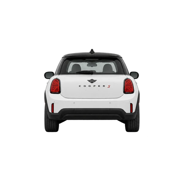 2025 MINI Cooper in weiß, Ansicht: Heck
