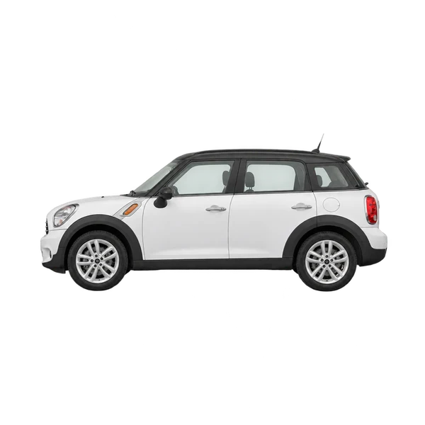 MINI Countryman 2018 باللون أبيض، منظر جانبي (متجه إلى اليسار)