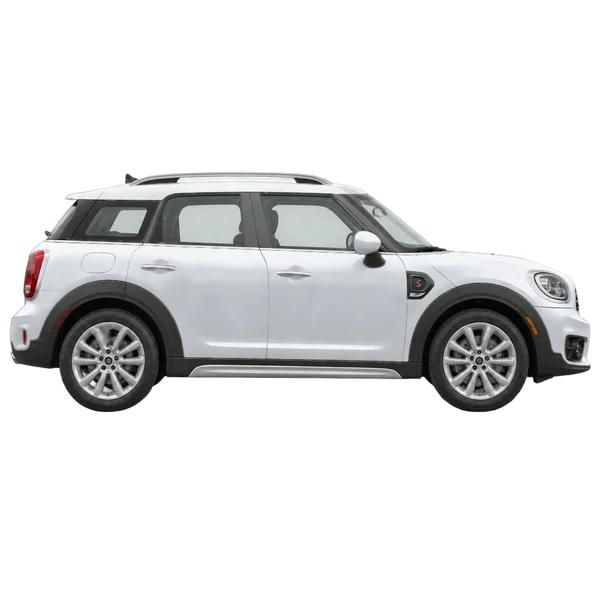 silver 2019 MINI Countryman side (facing right) view