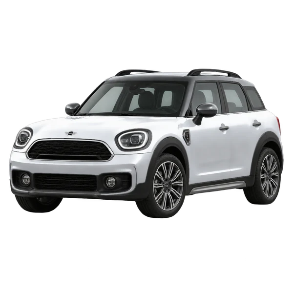 2026 MINI Countryman in Silber, Ansicht: Dreiviertelansicht vorne (nach links gerichtet)