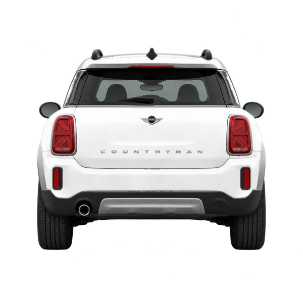 2026 MINI Countryman in weiß, Ansicht: Heck