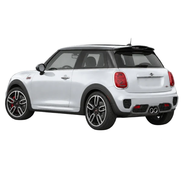 MINI John Cooper Works 2014 en plateado, vista tres cuartos trasero (mirando a la izquierda)