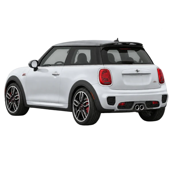 MINI John Cooper Works 2015 en plateado, vista tres cuartos trasero (mirando a la izquierda)