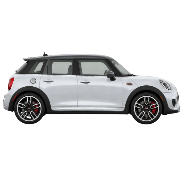 MINI John Cooper Works 2015 en plateado, vista lateral (hacia la derecha)