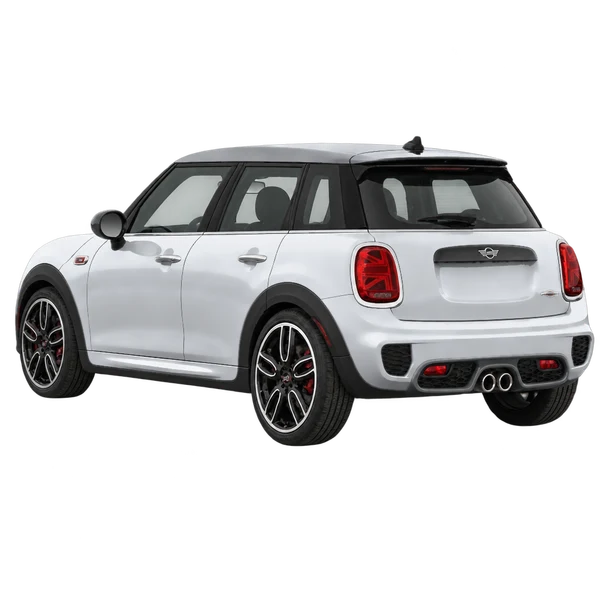MINI John Cooper Works 2016 en plateado, vista tres cuartos trasero (mirando a la izquierda)