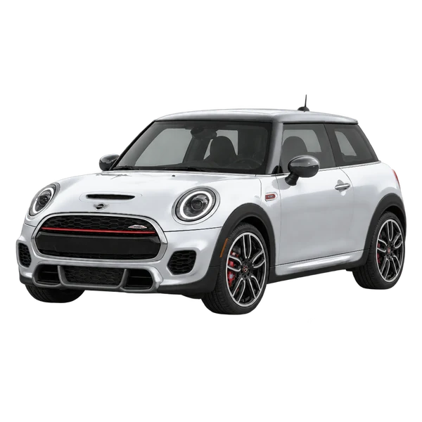MINI John Cooper Works 2017 en plateado, vista frontal tres cuartos (hacia la izquierda)