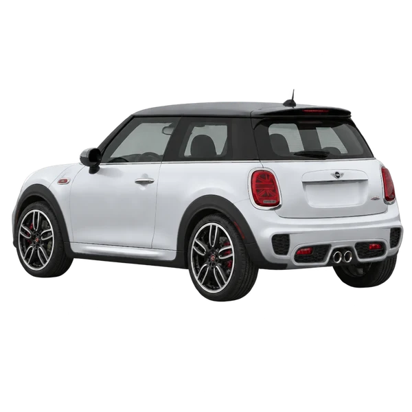 MINI John Cooper Works 2017 en plateado, vista tres cuartos trasero (mirando a la izquierda)