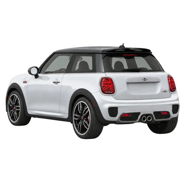 MINI John Cooper Works 2018 en plateado, vista tres cuartos trasero (mirando a la izquierda)